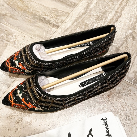 Alice + Olivia Lenora Slip-On Stitch Ballet Flats, Size 39.5 New in Box $395 - Picture 9 of 12